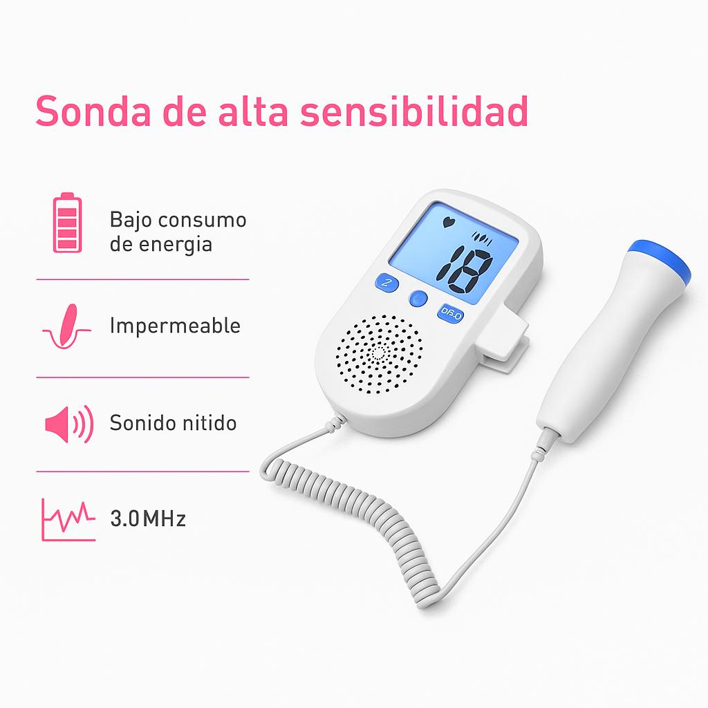 Monitor de Frecuencia Cardíaca Fetal – Doppler Portátil