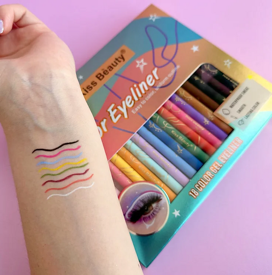 Delineadores de Ojos a Prueba de Agua – 18 Colores Retráctiles